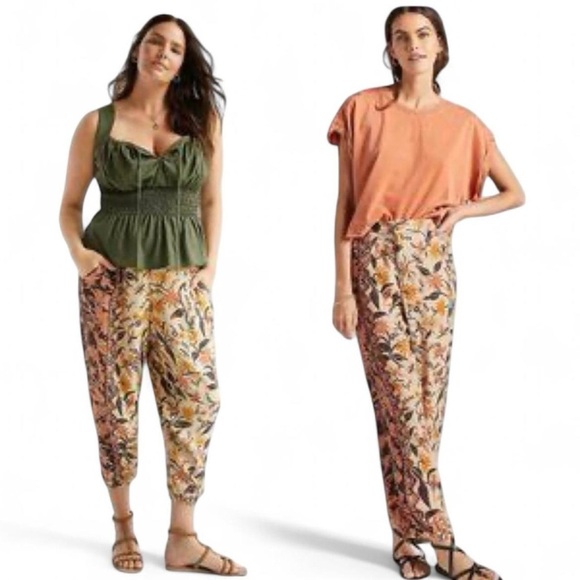 🤎Anthropologie Smocked Balloon-Leg Pants – Size 14 - Picture 1 of 13